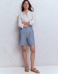 Kensington Linen Shorts-Blue Chambray / Boden Discount