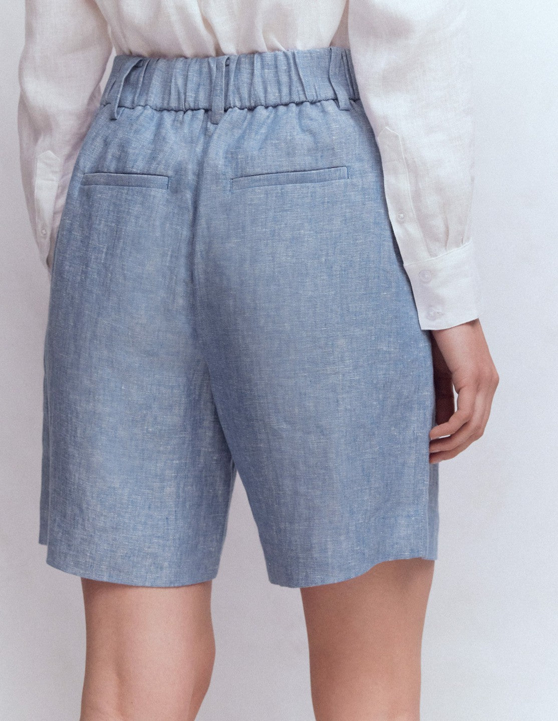 Kensington Linen Shorts-Blue Chambray / Boden Discount