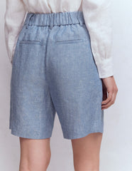 Kensington Linen Shorts-Blue Chambray / Boden Discount