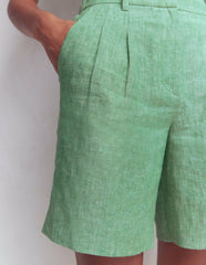 Kensington Linen Shorts-Aloe Green Chambray / Boden us