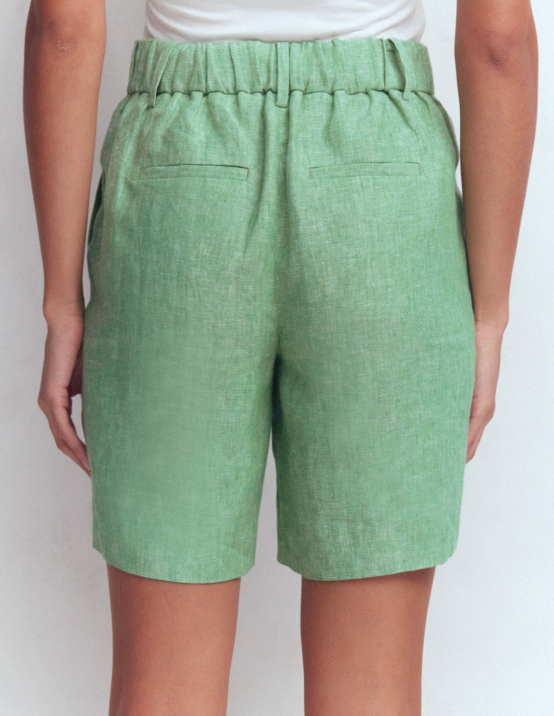 Kensington Linen Shorts-Aloe Green Chambray / Boden us