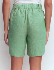 Kensington Linen Shorts-Aloe Green Chambray / Boden us