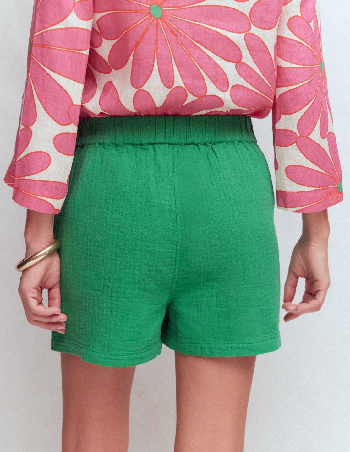 Pull On Double Cloth Shorts-Shamrock Green / Boden Sale