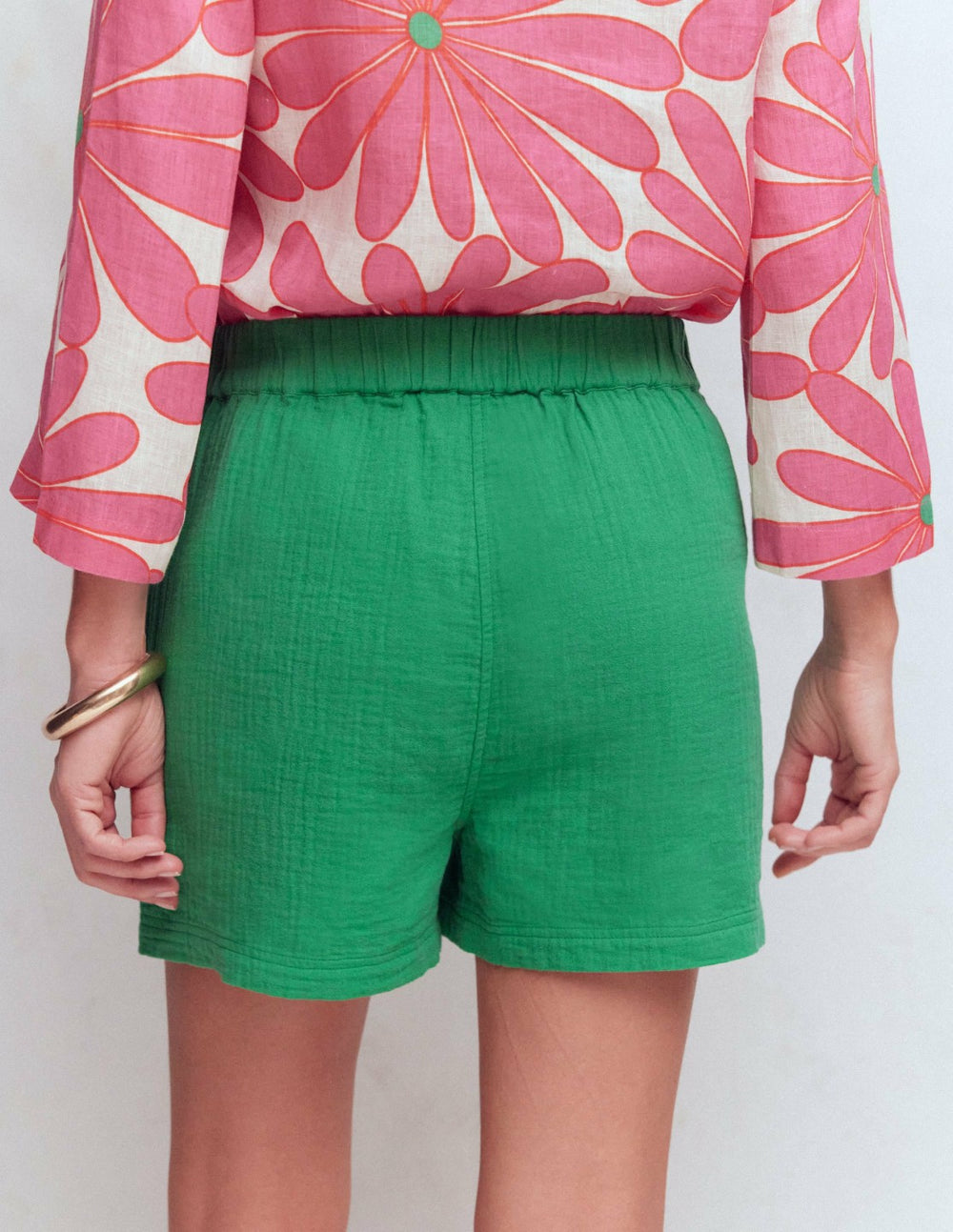 Pull On Double Cloth Shorts-Shamrock Green / Boden Sale