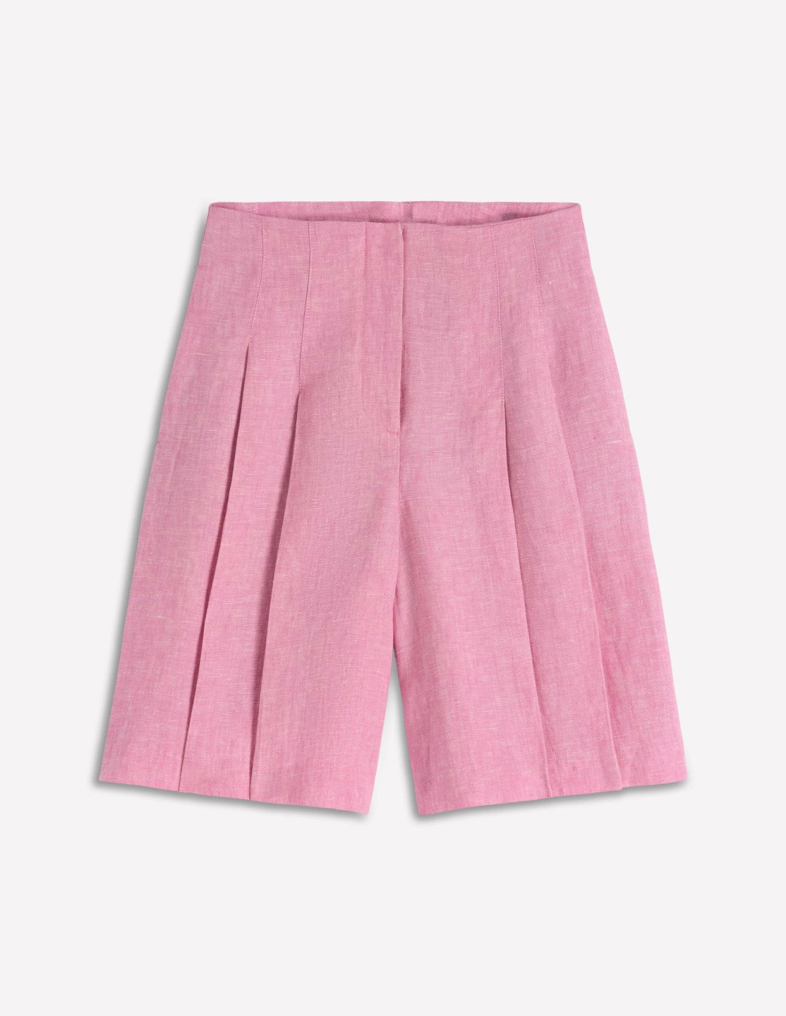 Highbury Pleated Linen Shorts-Meadowsweet Pink Chambray / Boden Outlet