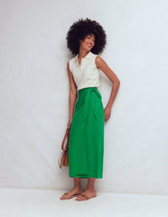 Dimitra Linen Column Skirt-Rich Emerald / Boden Discount
