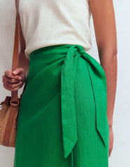 Dimitra Linen Column Skirt-Rich Emerald / Boden Discount