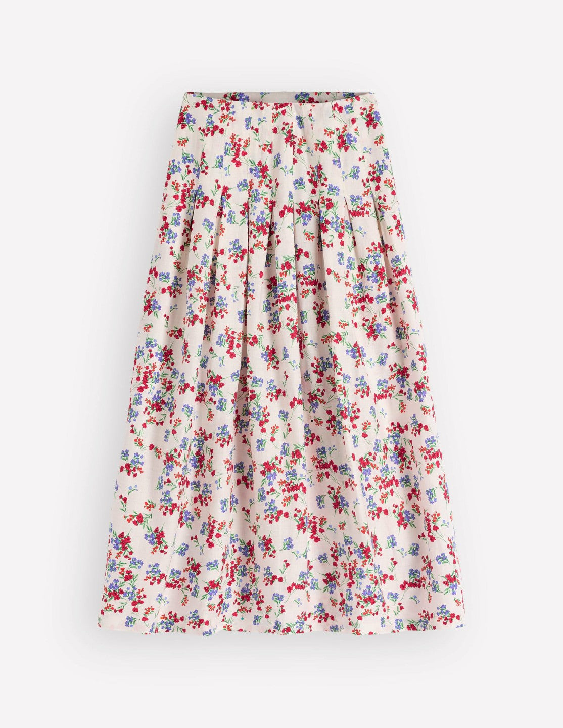 Valentina Linen Skirt-Ivory, Bloom Scatter / Boden us