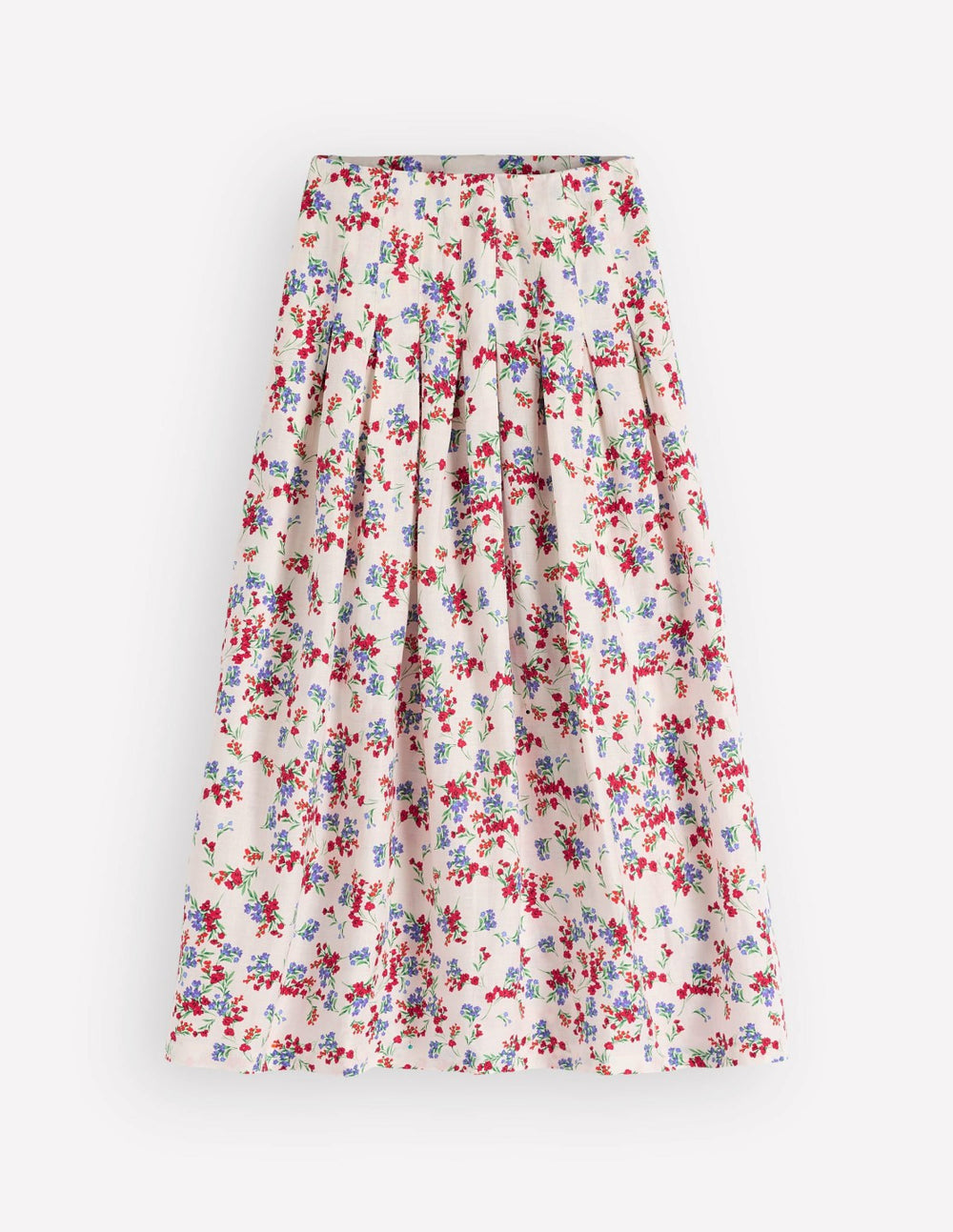 Valentina Linen Skirt-Ivory, Bloom Scatter / Boden us