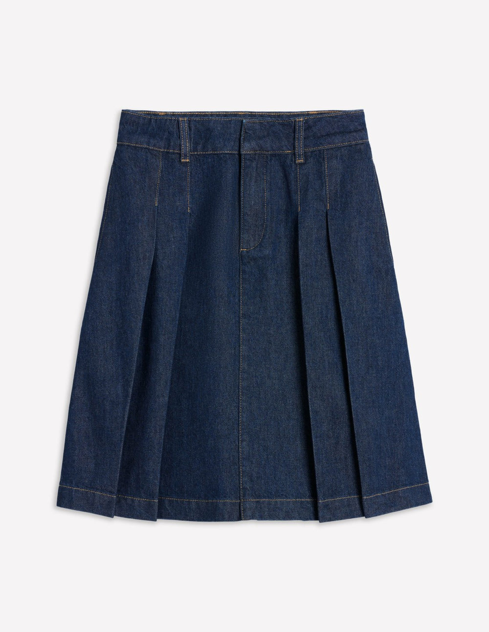 Pleated Denim Skirt-Indigo / Boden Sale