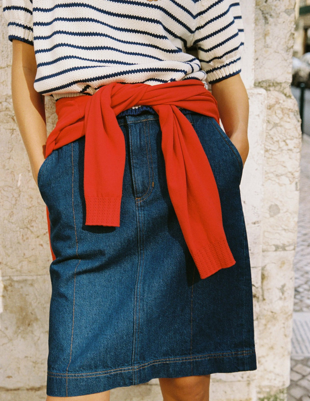 Straight Denim Skirt-Indigo / Boden Online