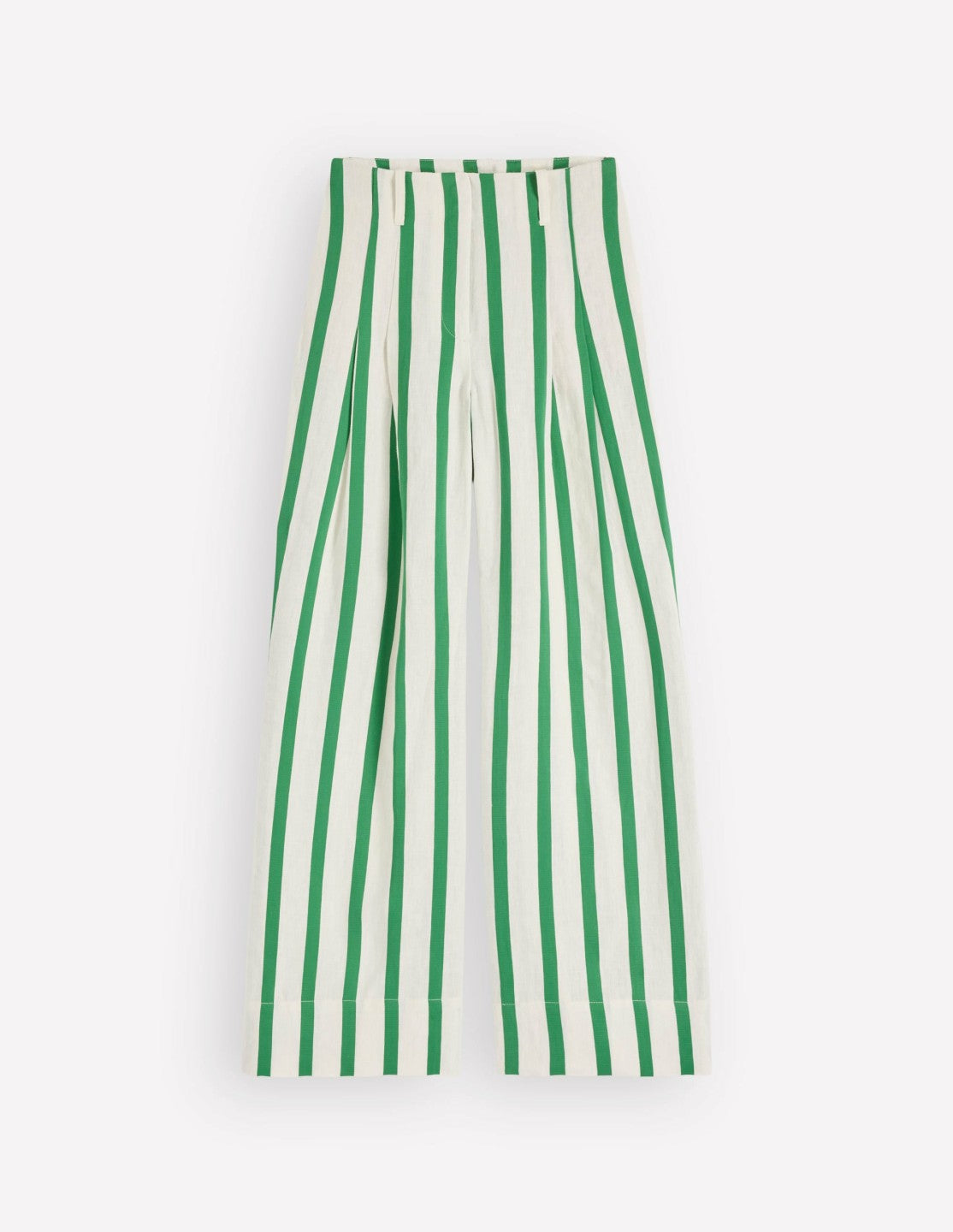 Mayfair Linen Pants-Ivory, Fresh Green Stripe / Boden Discount