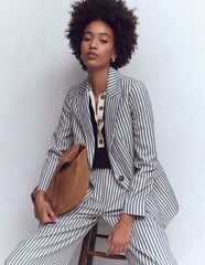 Woodbridge Relaxed Blazer-Blue and Ivory Stripe / Boden On sale