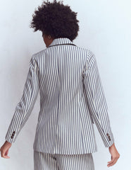 Woodbridge Relaxed Blazer-Blue and Ivory Stripe / Boden On sale