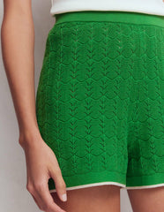 Knitted Pointelle Shorts-Lime Juice Green / Boden us