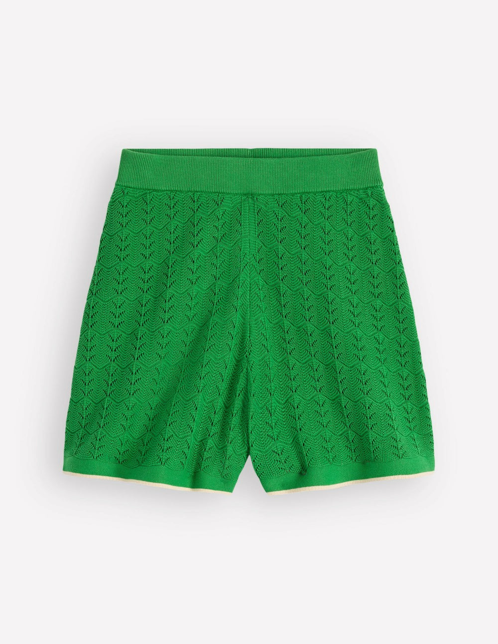 Knitted Pointelle Shorts-Lime Juice Green / Boden us