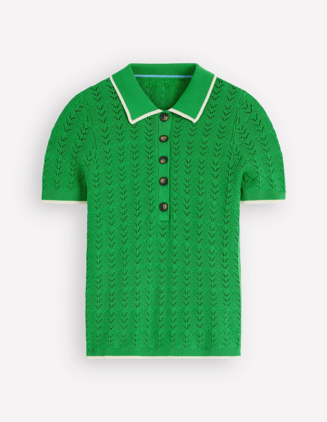 Pointelle Henley T-shirt-Online Lime / Boden