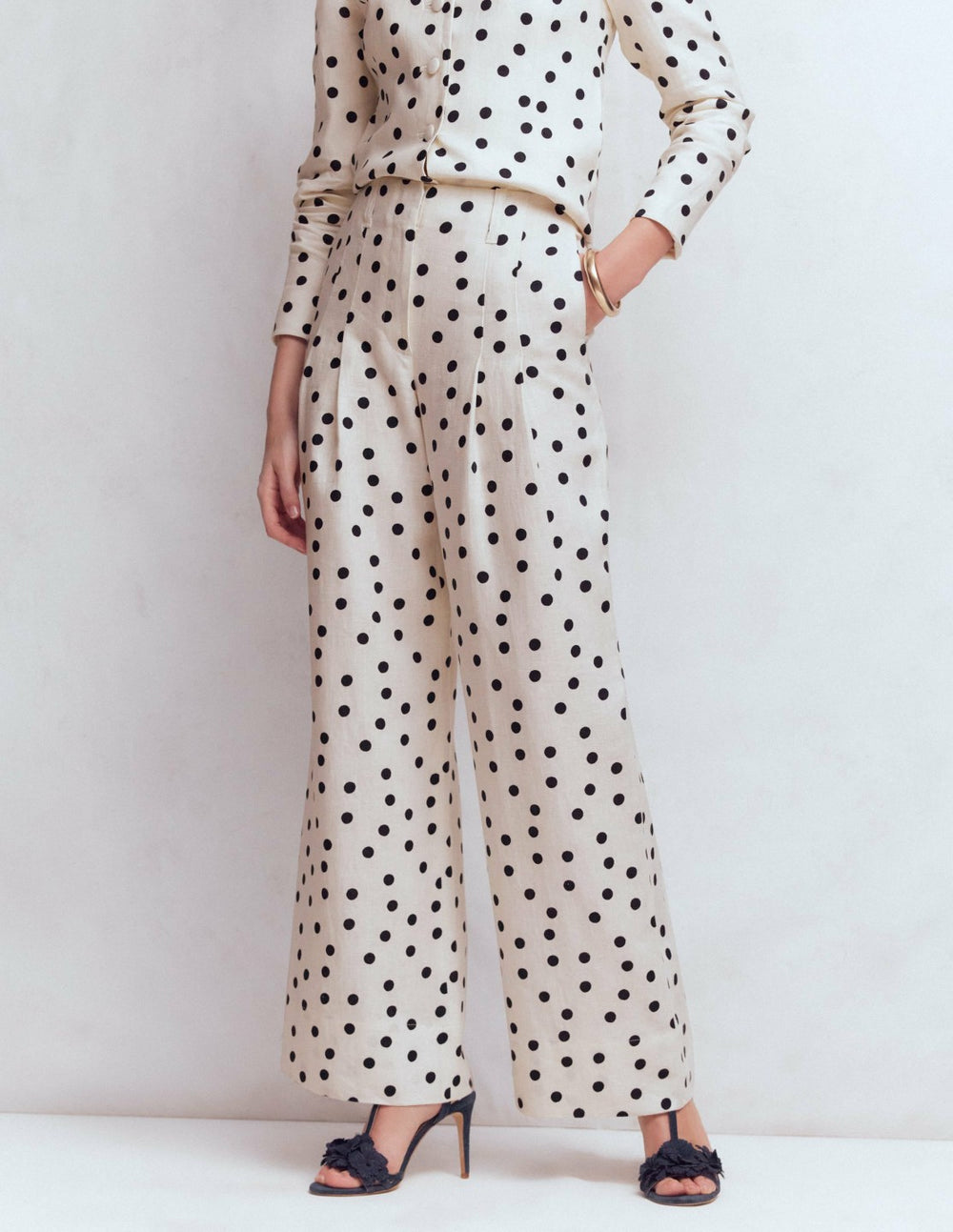 Mayfair Linen Pants-Ivory, Painted Dot / Boden Discount