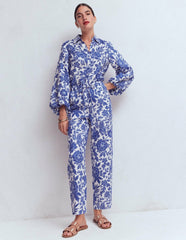 Islington Linen Crop Pants-Mazarine Blue, Tigers Paradise / Boden Sale