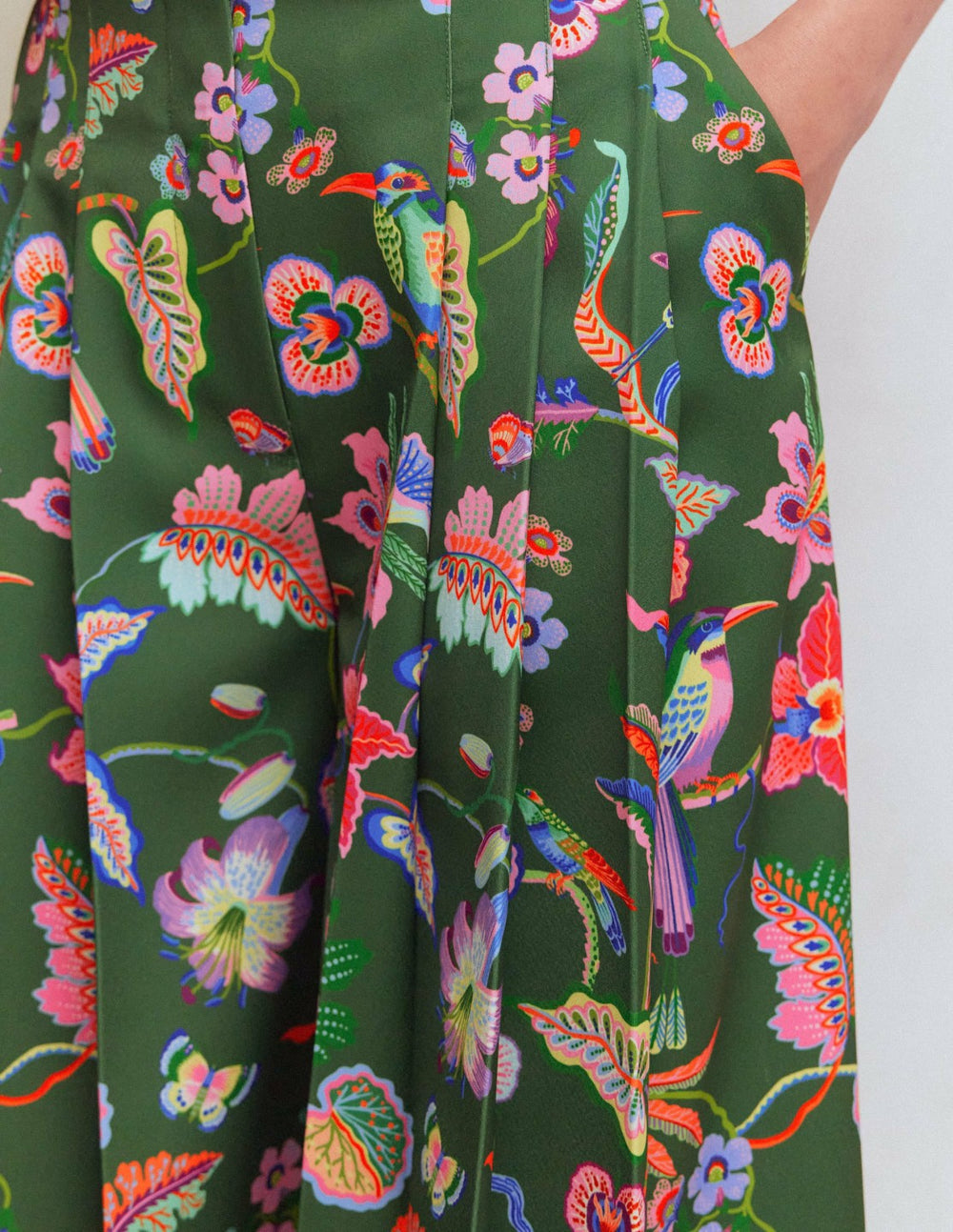 Regent Wide Leg Pants-Hunter Green, Orchid Canopy / Boden Online