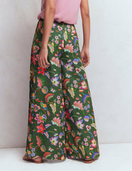 Regent Wide Leg Pants-Hunter Green, Orchid Canopy / Boden Online