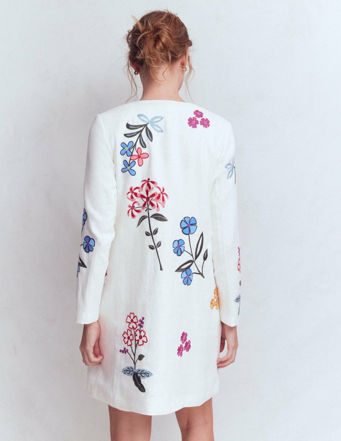 Embroidered Linen Coat-Ivory Embroidered / Boden Discount