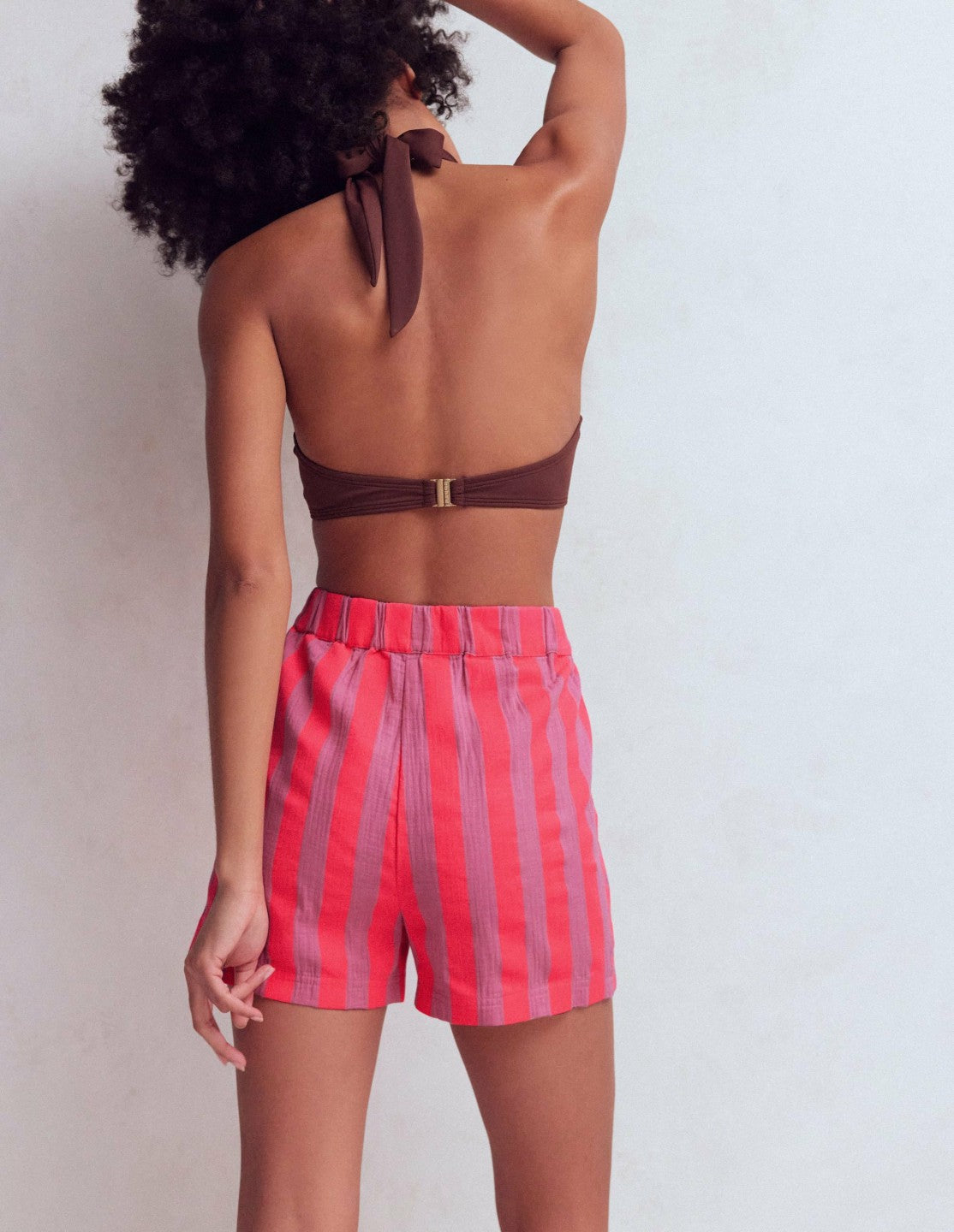 Pull On Double Cloth Shorts-Neon Stripe / Boden Outlet