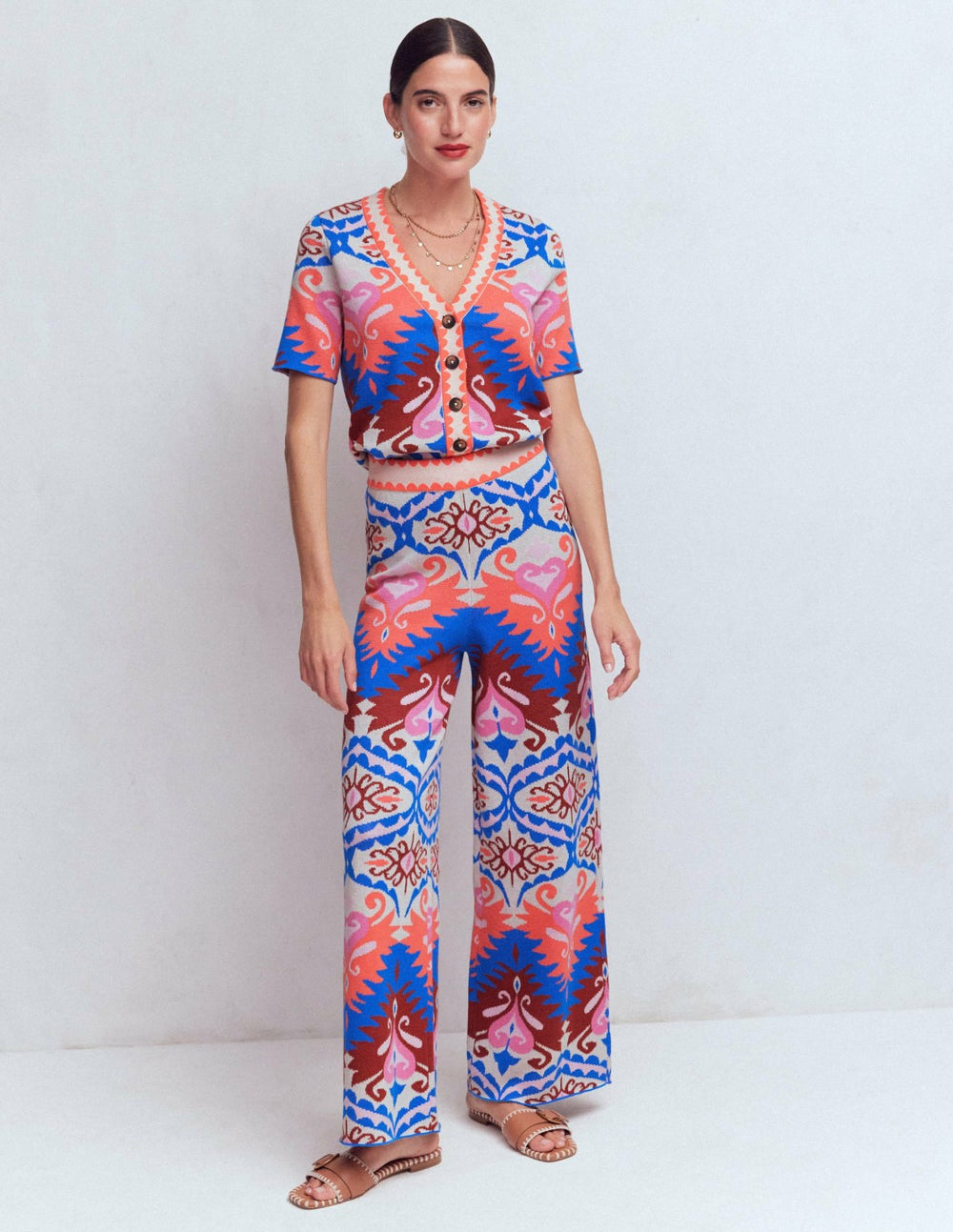 Jacquard Knitted Pants-Multi Aztec / Boden On sale