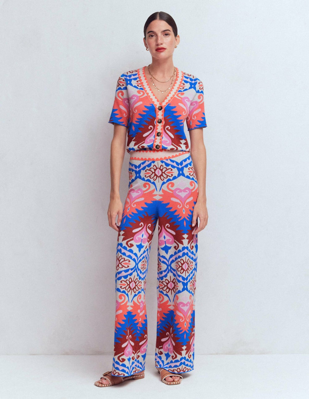Jacquard Knitted Pants-Multi Aztec / Boden On sale