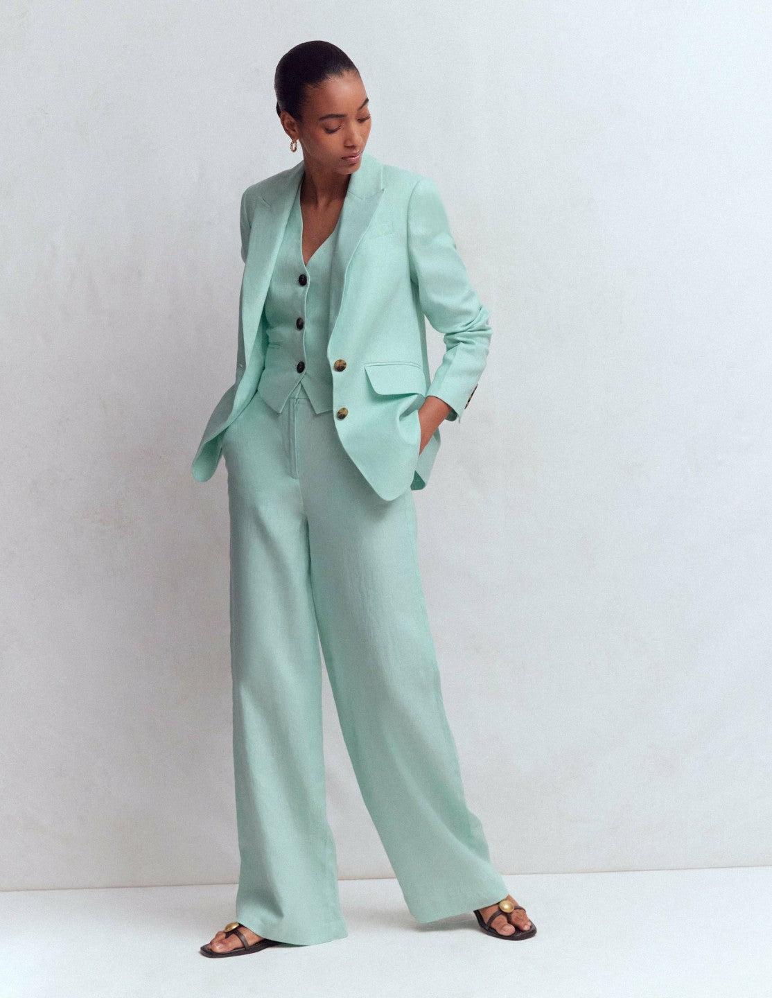 Belgravia Linen Pants-Spearmint / Boden Discount