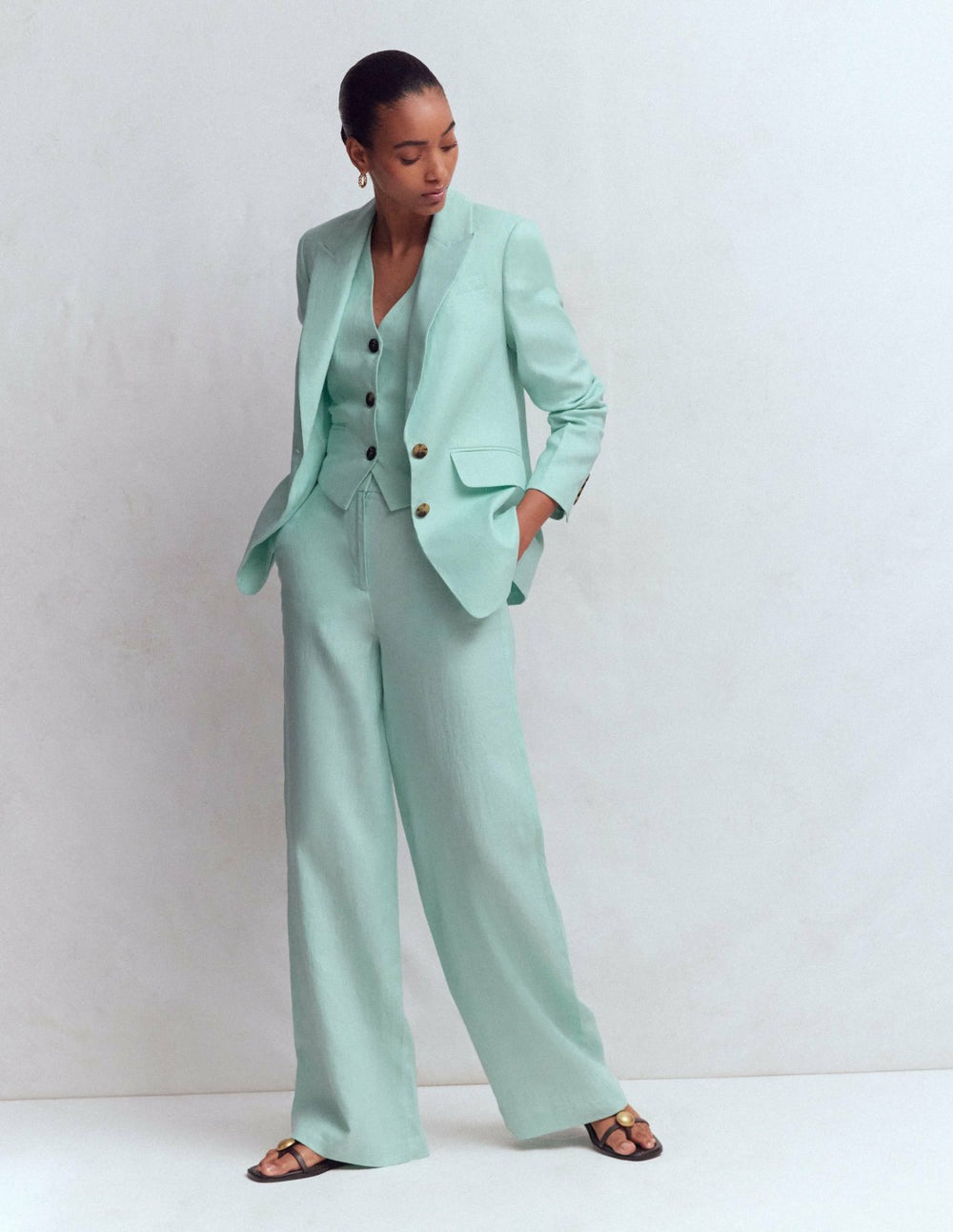 Belgravia Linen Pants-Spearmint / Boden Discount