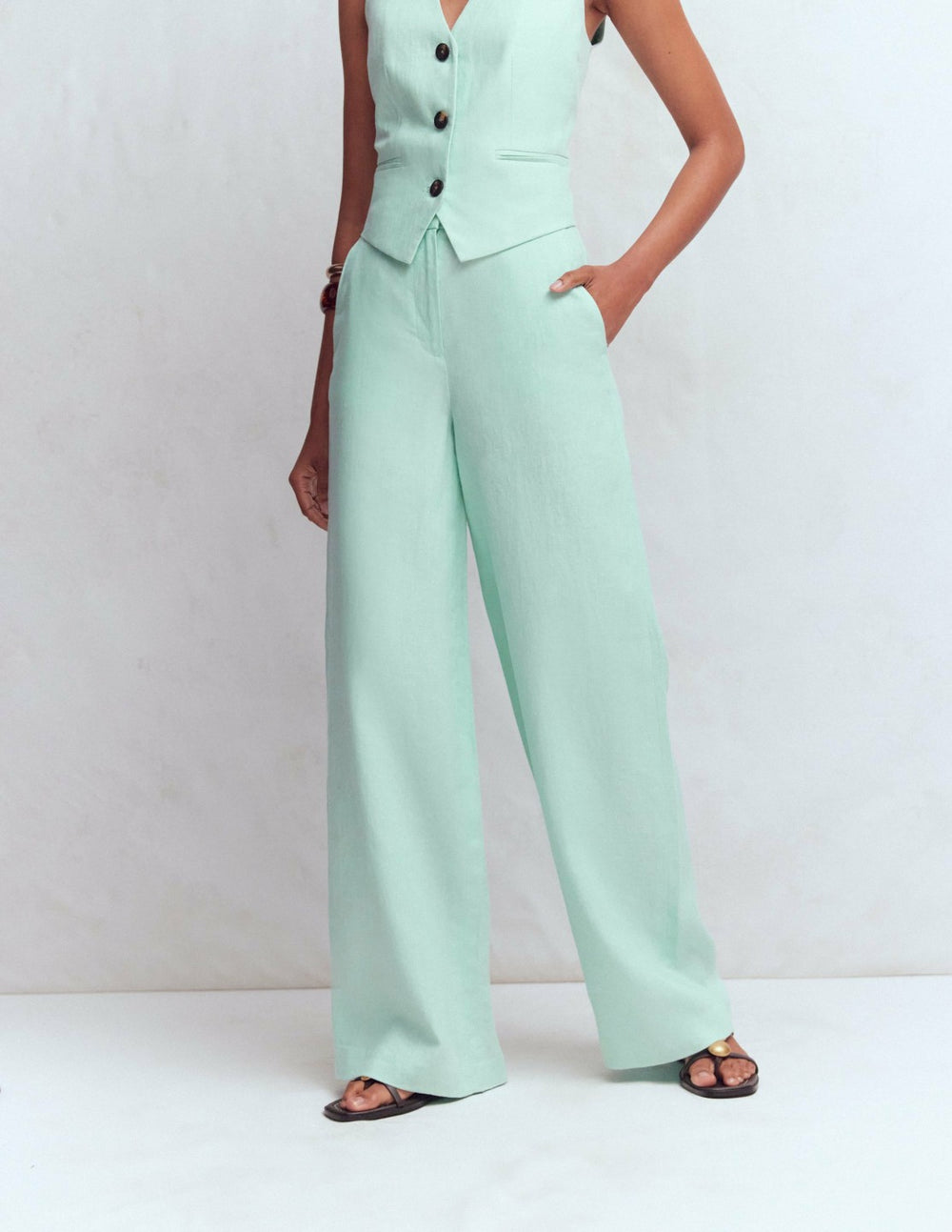 Belgravia Linen Pants-Spearmint / Boden Discount