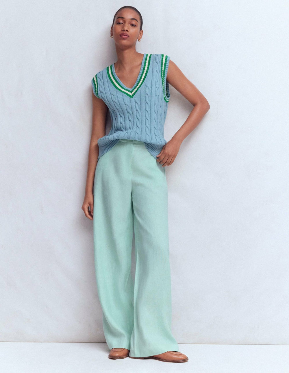 Belgravia Linen Pants-Spearmint / Boden Discount