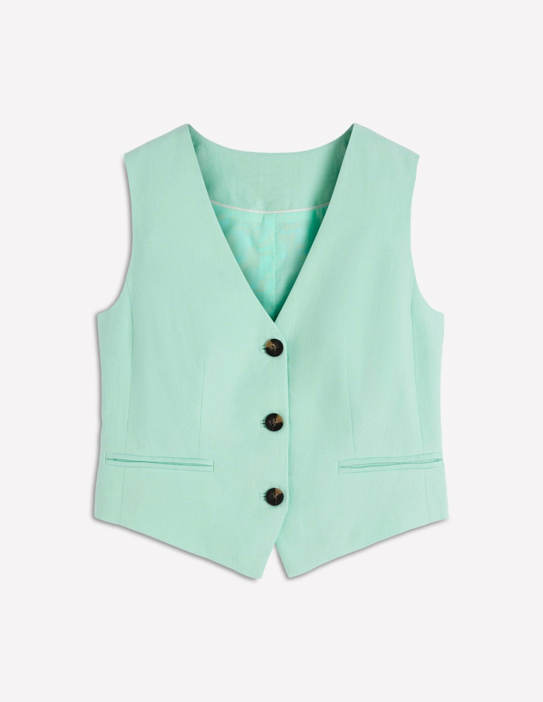 V-neck Linen Waistcoat-Spearmint / Boden On sale