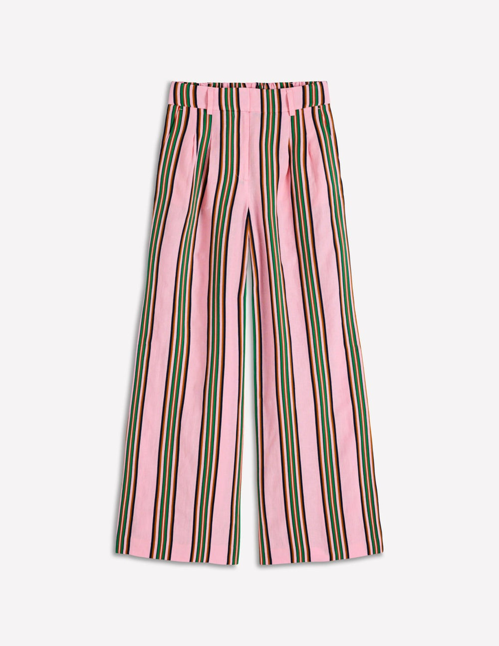 Kensington Linen Pants-Pink and Green Stripe / Boden us