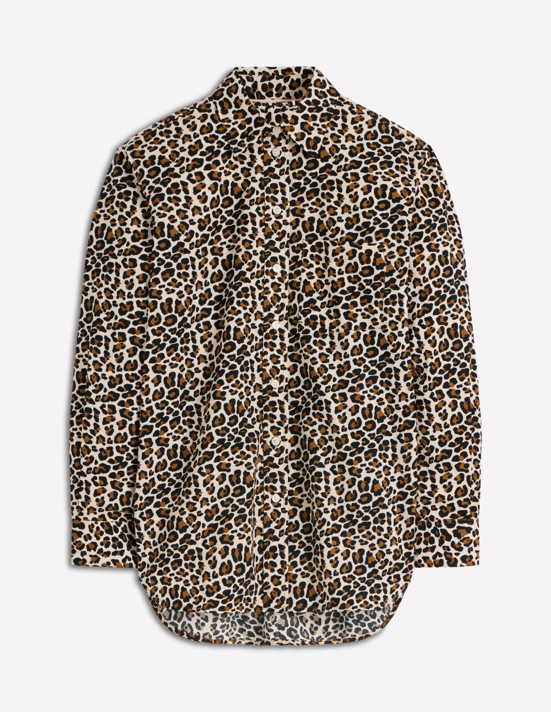Sadie Relaxed Cotton Shirt-Soft Cream, Leopard Flow / Boden