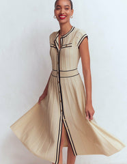 Cap Sleeve Knitted Dress-Warm Ivory / Boden Sale
