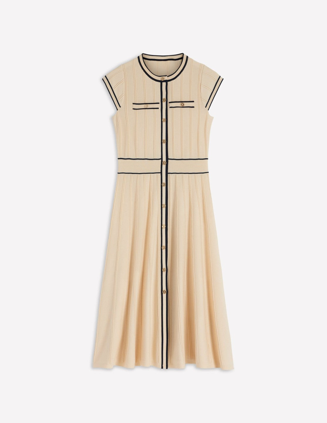 Cap Sleeve Knitted Dress-Warm Ivory / Boden Sale