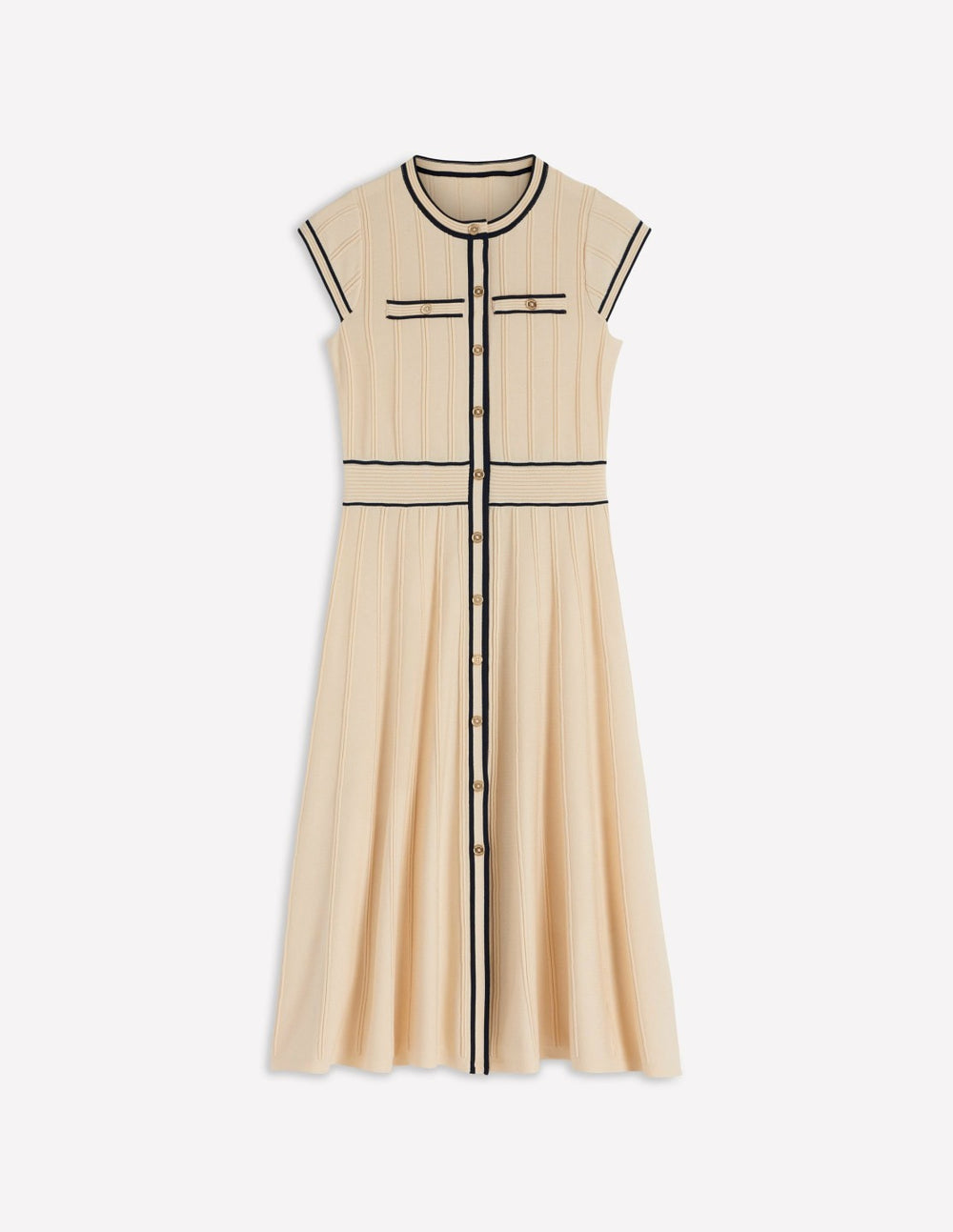 Cap Sleeve Knitted Dress-Warm Ivory / Boden Sale
