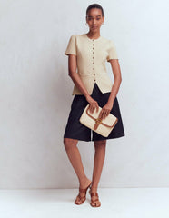 Short Sleeve Knitted Jacket-Ivory / Boden us