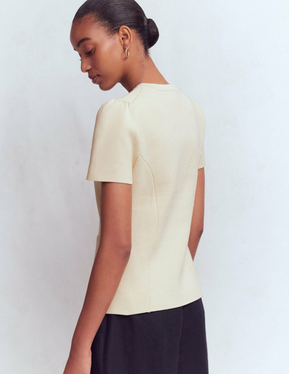 Short Sleeve Knitted Jacket-Ivory / Boden us