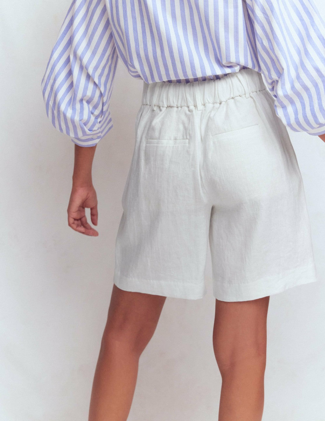 Kensington Linen Shorts-White / Boden