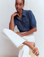 Short Sleeve Denim Top-Light Vintage / Boden Online