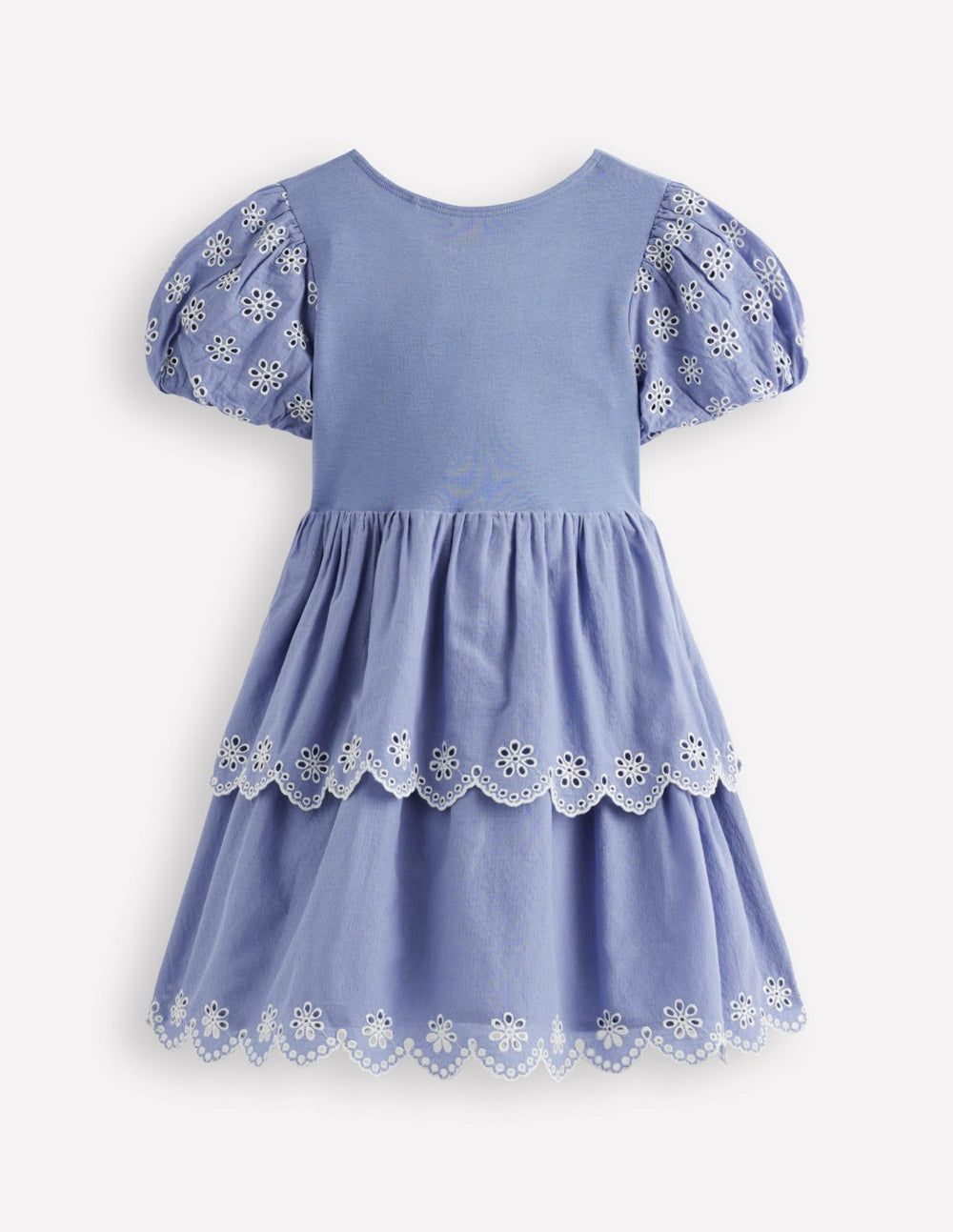 Broderie Rara Jersey Dress-Dusty Blue / Boden Outlet