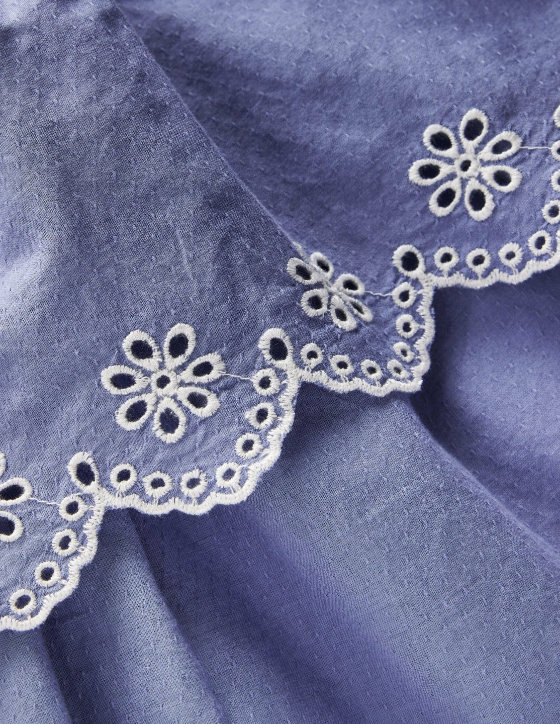 Broderie Rara Jersey Dress-Dusty Blue / Boden Outlet