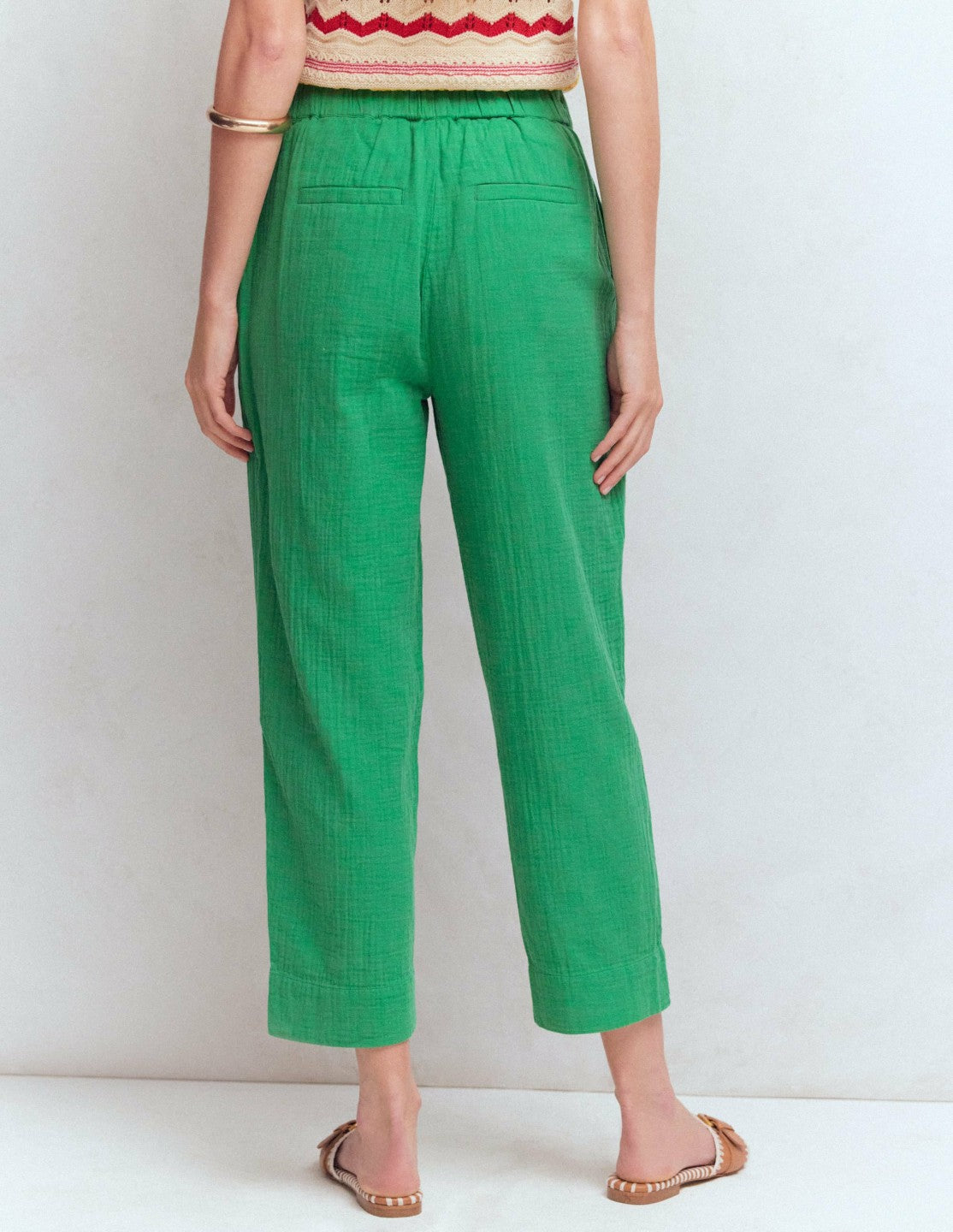 Double Cloth Crop Pants-Shamrock Green / Boden Discount