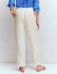 Islington Linen Crop Pants-Ivory / Boden On sale