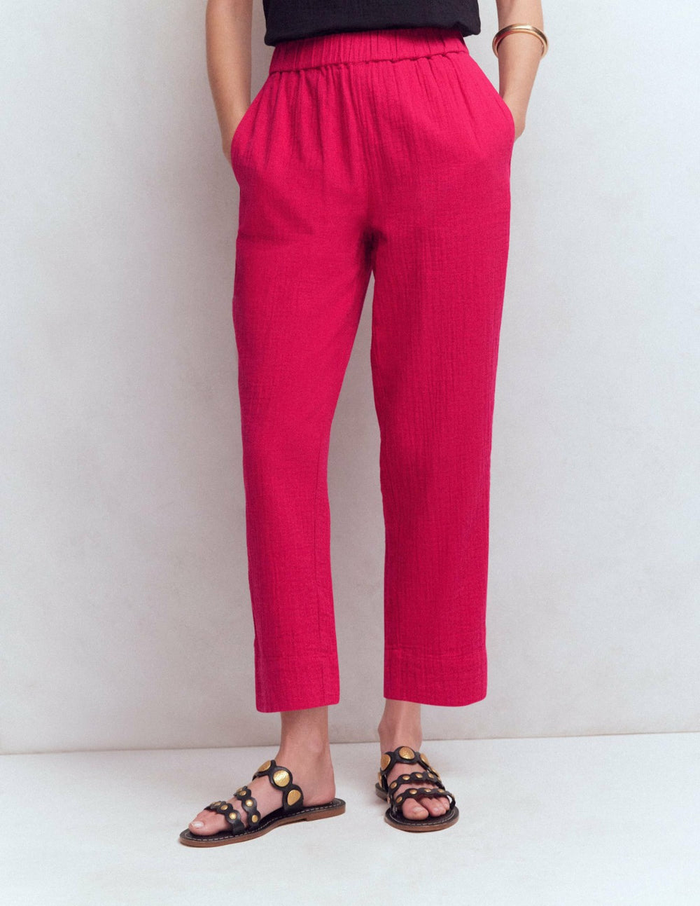 Double Cloth Crop Pants-Pomegranate / Boden us