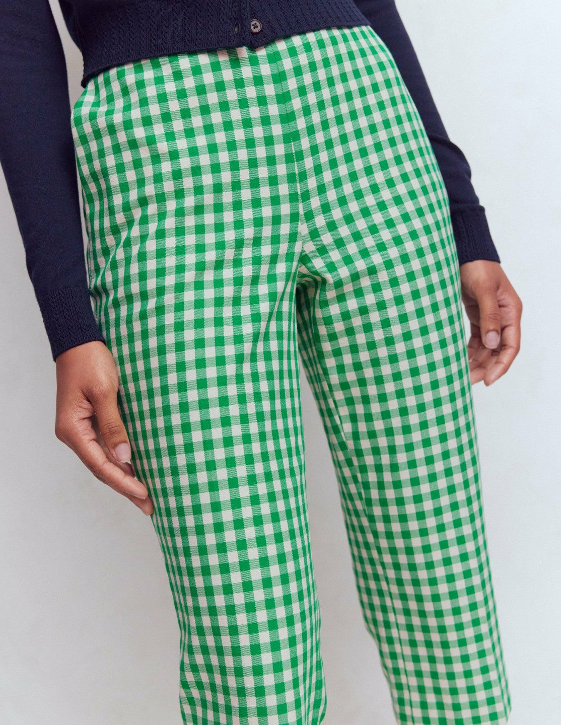 Capri Pants-Rich Emerald, Gingham / Boden