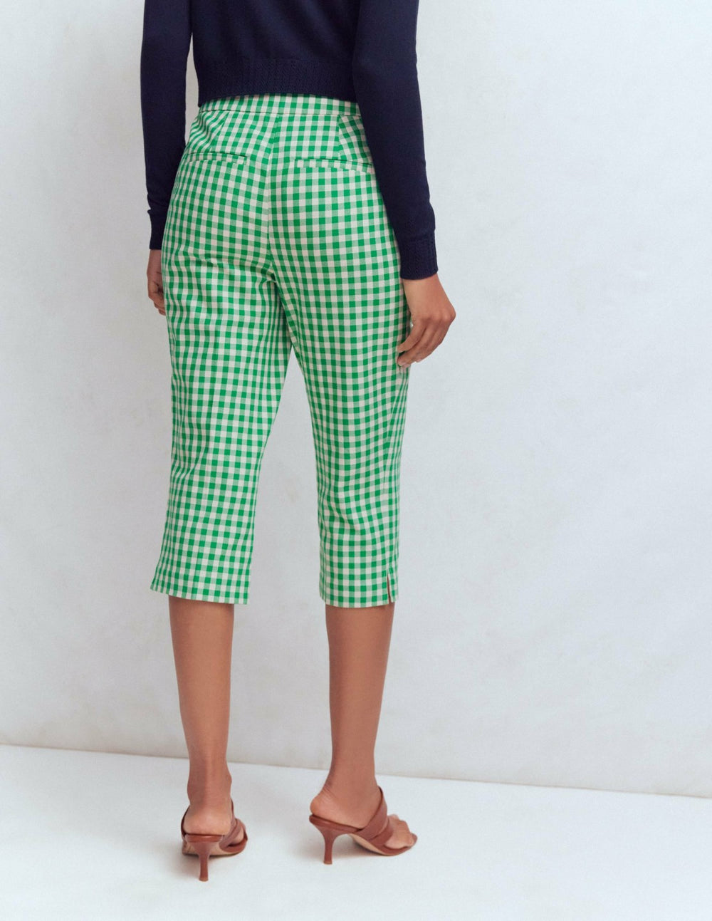 Capri Pants-Rich Emerald, Gingham / Boden
